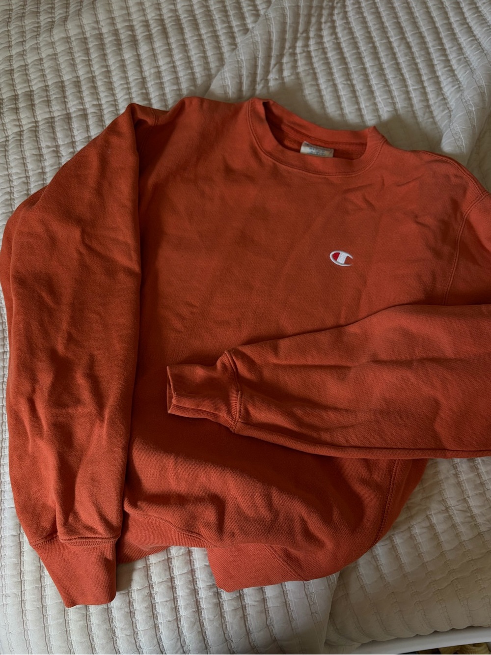 Champion orange reverse weave crewneck sweatshirt